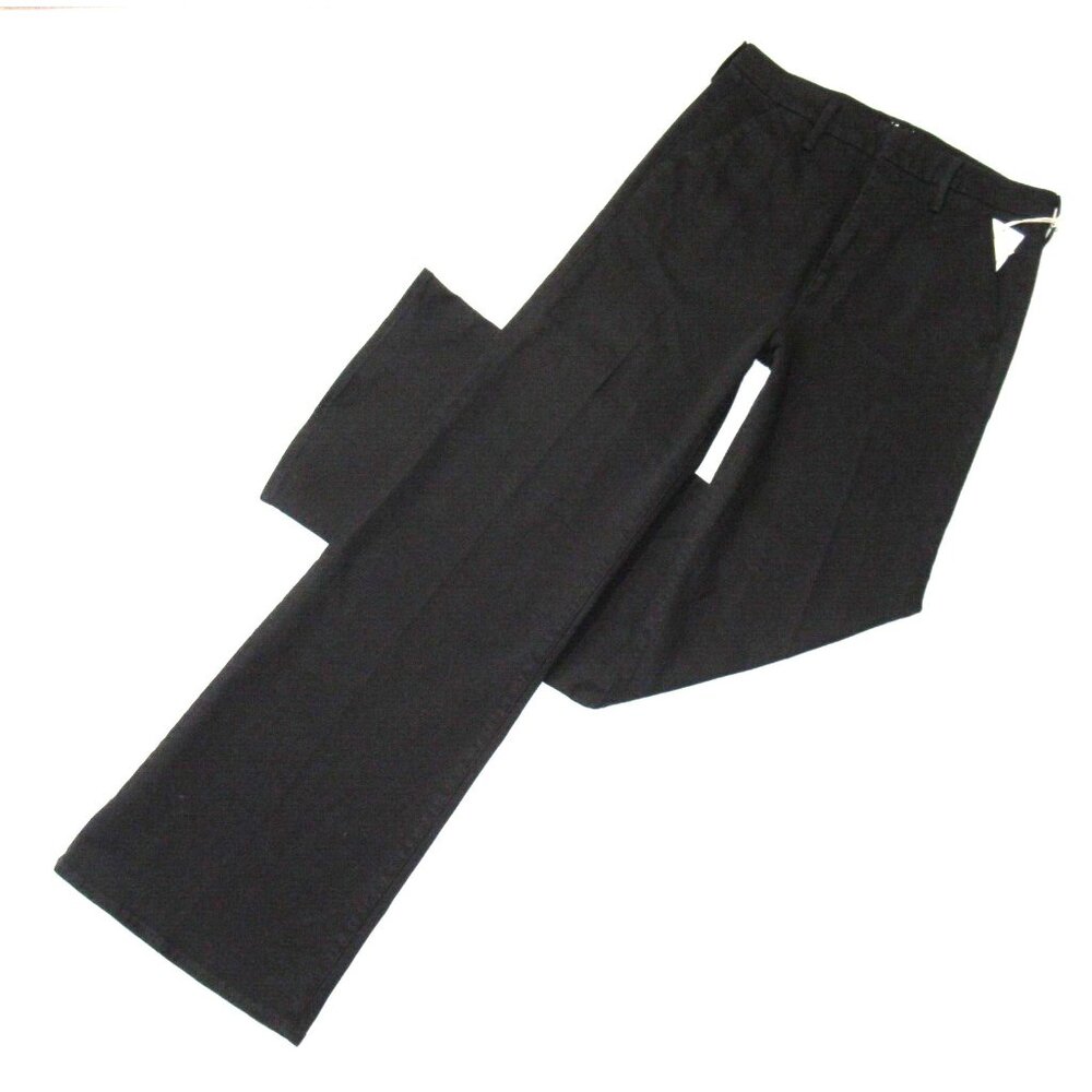 NWT Mother The Roller Prep Heel in Pitch Black Wide Leg Stretch Jeans 32